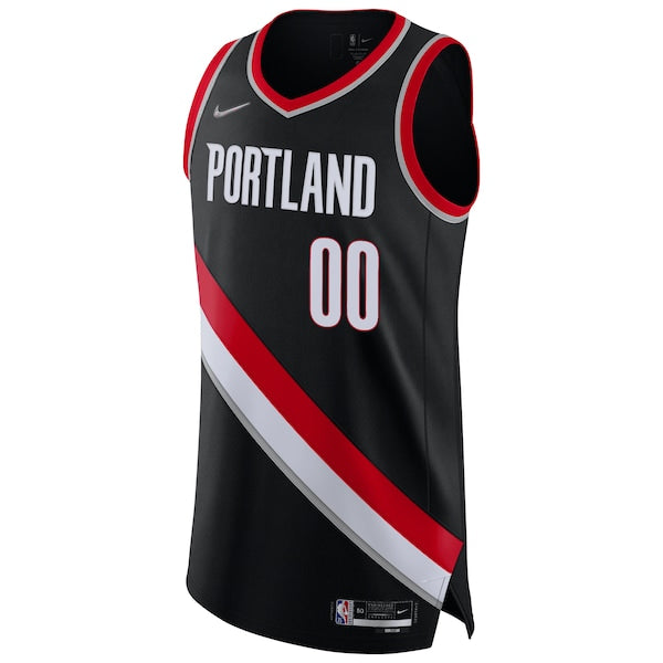 Portland Trail Blazers Nike 2021/22 Diamond Authentic Custom Jersey - Icon Edition - Black - Image 2