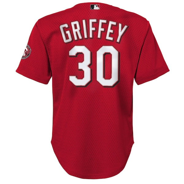 Ken Griffey Jr. Cincinnati Reds Youth Cooperstown Collection?Mesh Batting Practice Jersey - Red - Image 3