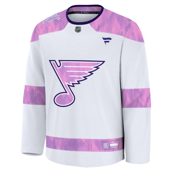 St. Louis Blues Hockey Fights Cancer Practice Jersey - White - Image 2