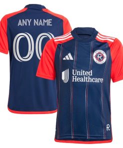 New England Revolution adidas Youth 2024 Boston Tea Party Replica Custom Jersey?¨C Navy
