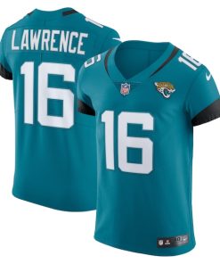 Alternative view of Trevor Lawrence Jacksonville Jaguars Nike Vapor Elite Jersey - Teal/Black