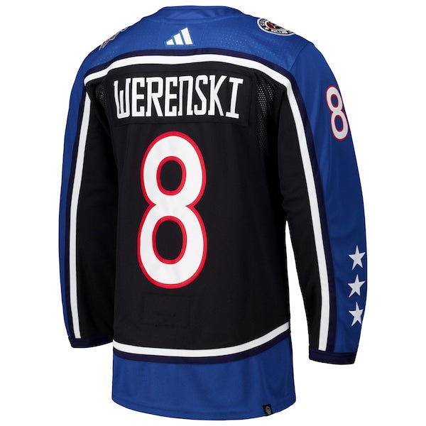 Zach Werenski Columbus Blue Jackets adidas Reverse Retro 2.0 Authentic Player Jersey - Black - Image 3