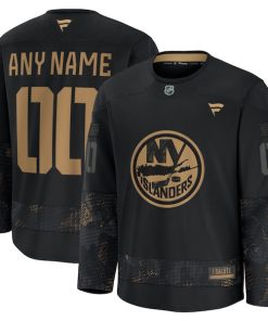New York Islanders  2024 Military Appreciation Personalized Long Sleeve Practice Jersey - Black