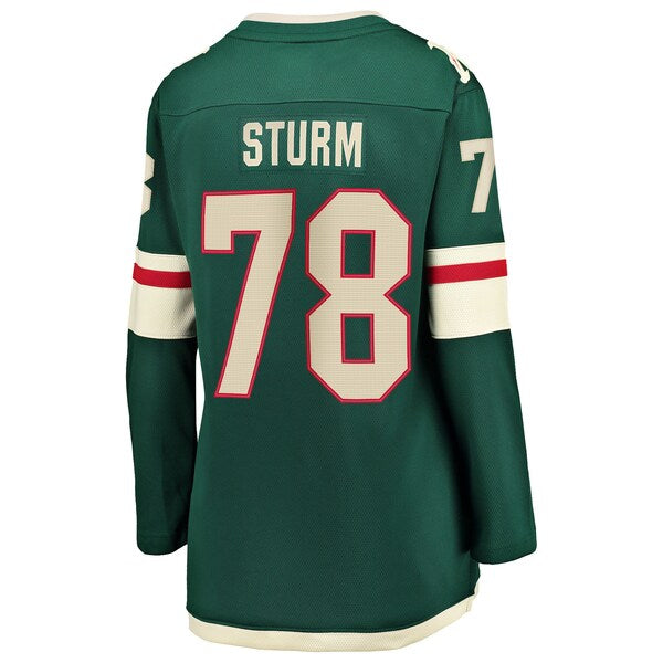 Nico Sturm Minnesota Wild Women's Home Breakaway Jersey - Green - Image 3