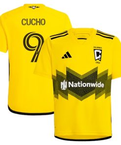 Cucho Hern¨¢ndez Columbus Crew adidas Youth 2024 The Home Kit Replica Player Jersey - Yellow