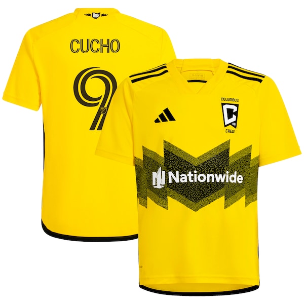 Cucho Hern¨¢ndez Columbus Crew adidas Youth 2024 The Home Kit Replica Player Jersey - Yellow