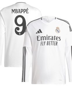 Kylian Mbapp¨¦ Los Merengues adidas 2024/25 Home Replica Long Sleeve Player Jersey - White