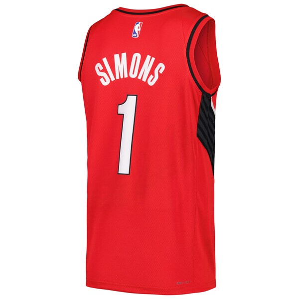 Anfernee Simons Portland Trail Blazers Jordan Brand Swingman Player Jersey - Statement Edition - Red/Black - Image 4