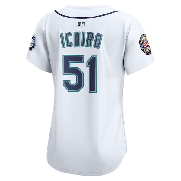 Ichiro Suzuki Seattle Mariners Nike Women's Home Retired Hall of Fame Patch Limited Jersey - White - Image 3