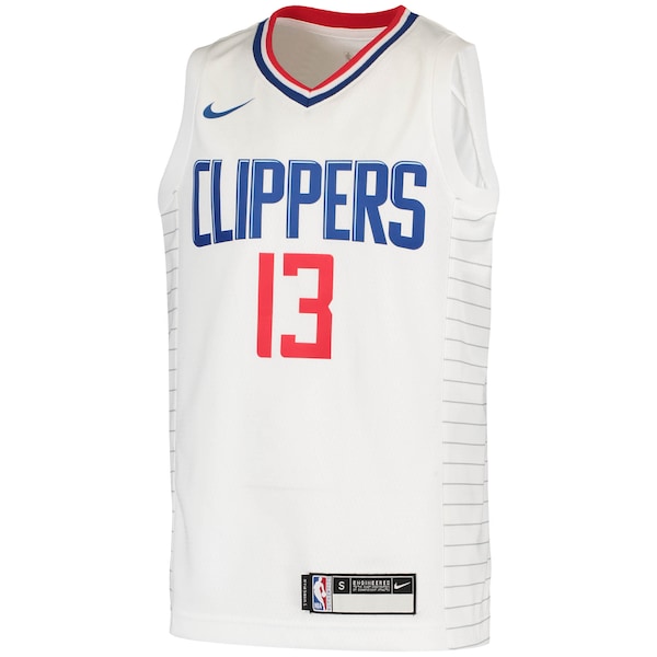 Paul George LA Clippers Nike Youth 2020/21 Swingman Jersey - Association Edition - White - Image 2