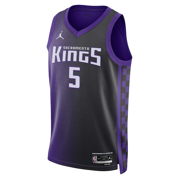 De'Aaron Fox Sacramento Kings Jordan Brand Unisex Swingman Jersey - Statement Edition - Purple - Image 2
