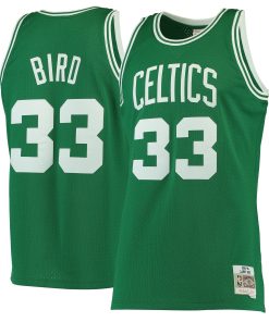 Alternative view of Larry Bird Boston Celtics  Hardwood Classics 1985/86 Swingman Jersey - White/Kelly Green