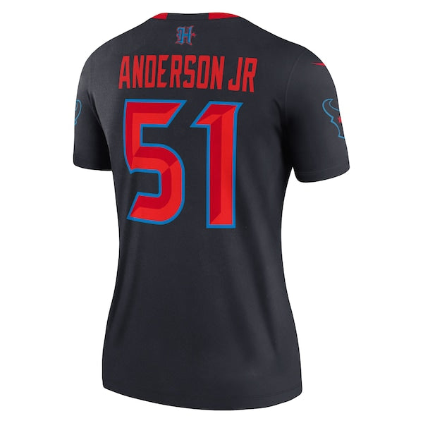 Will Anderson Jr. Houston Texans Nike Women's Alternate Legend Player Performance Top - Navy/Red - Image 4