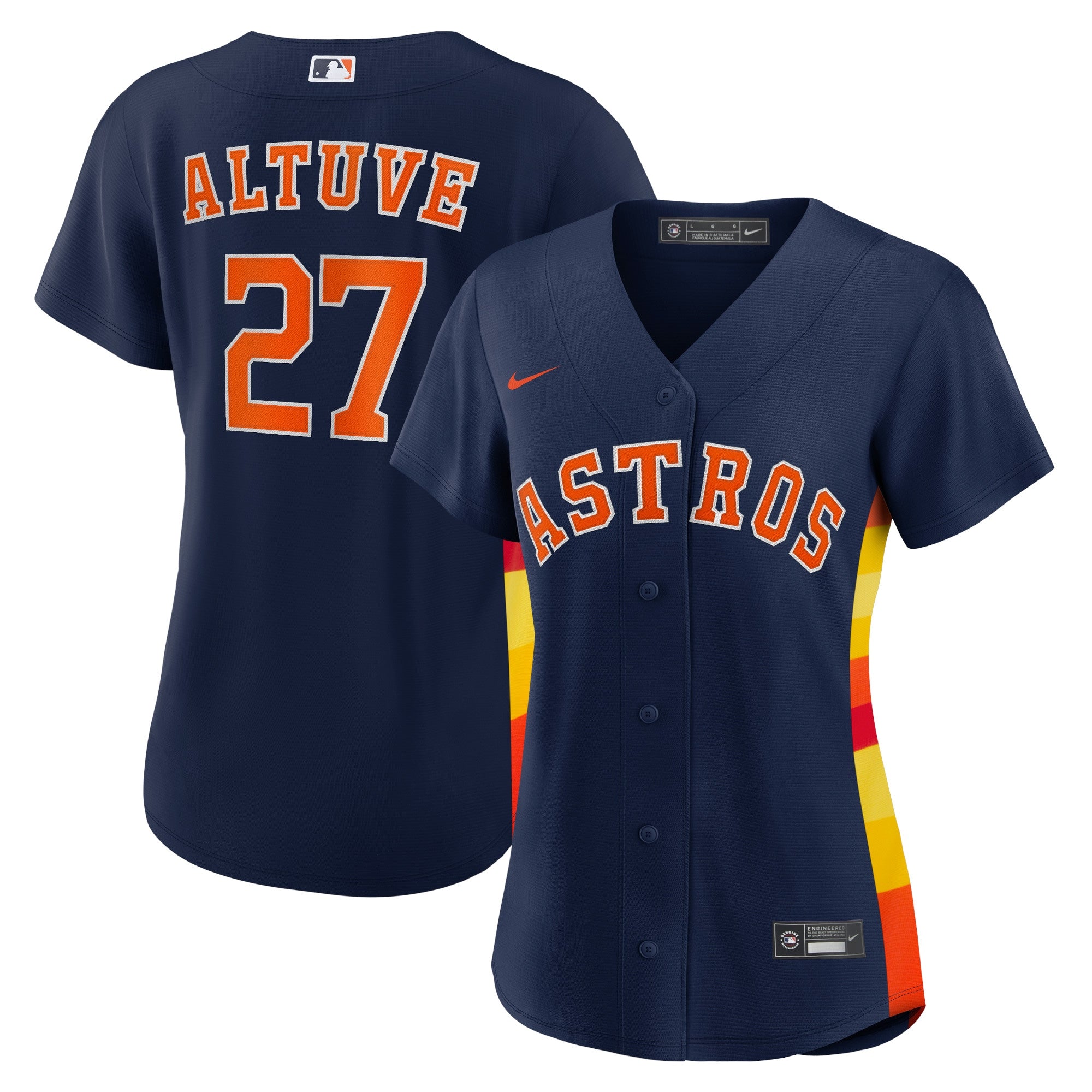 Jose Altuve Houston Astros Nike Women's Home Replica Player Jersey - White/Navy - Image 5