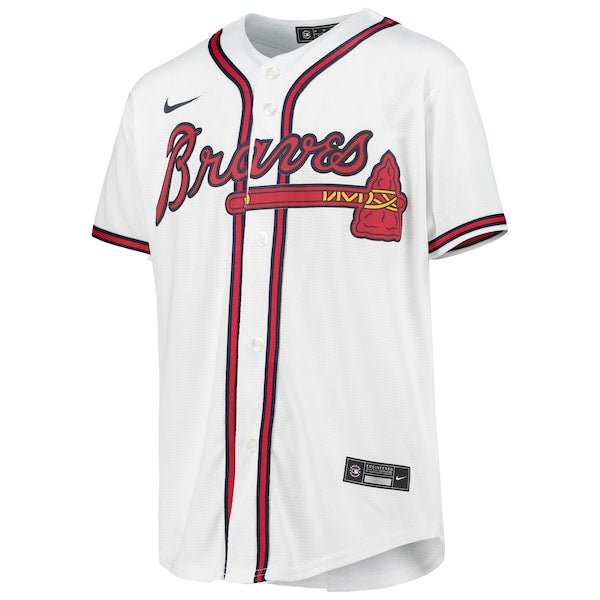 Ozzie Albies Atlanta Braves Nike Youth Alternate Replica Player Jersey - White - Image 2