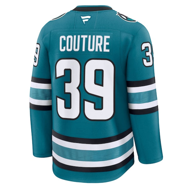 Logan Couture San Jose Sharks Home Premium Jersey - Teal/Black - Image 2