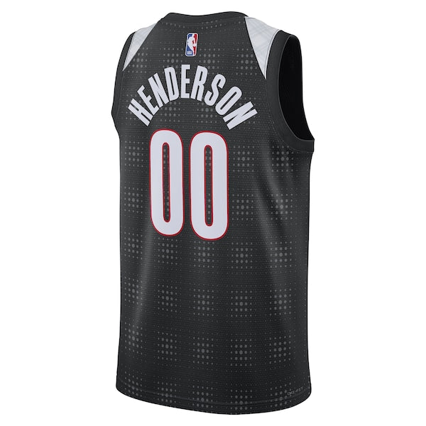 Scoot Henderson Portland Trail Blazers Nike Unisex 2024/25 Swingman Player Jersey - City Edition - Black - Image 4