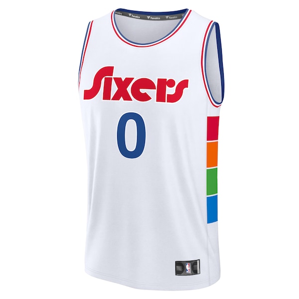 Tyrese Maxey Philadelphia 76ers Youth 2024/25 Fast Break Player Jersey - City Edition - White - Image 2