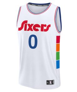 Alternative view of Tyrese Maxey Philadelphia 76ers  2024/25 Fast Break Player Jersey - City Edition - White