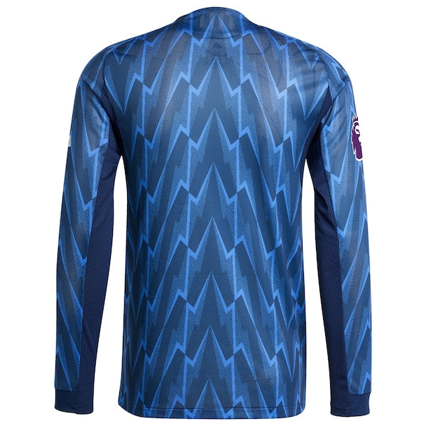 Arsenal adidas 2025/26 Away Authentic Long Sleeve Jersey with Patch - Blue/Red - Image 4
