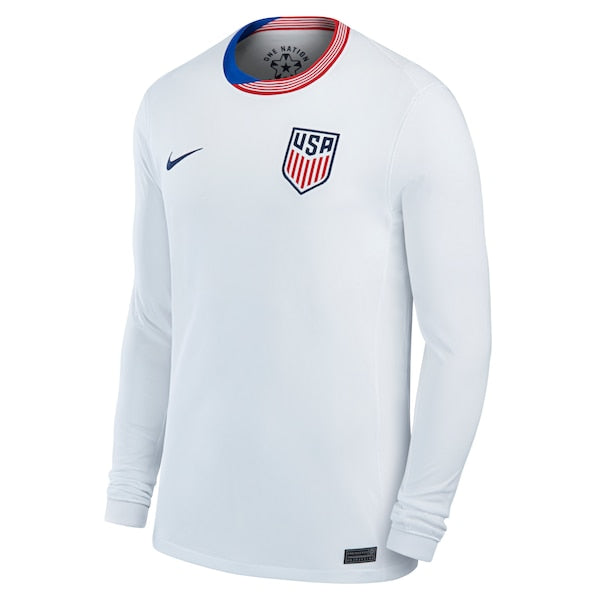 USMNT Nike 2024 Home Replica Long Sleeve Jersey - White - Image 2
