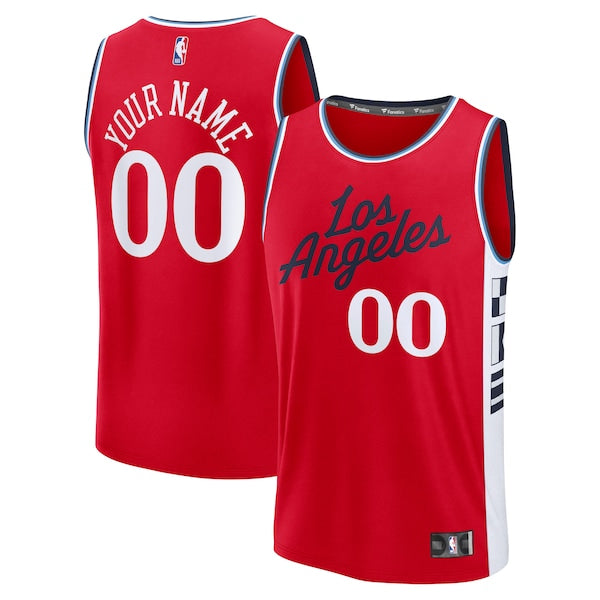 LA Clippers Youth Fast Break Custom Replica Jersey - Red - Statement Edition/White/Navy