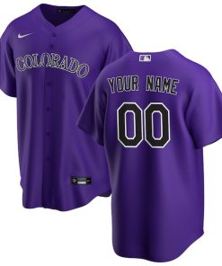 Colorado Rockies Nike Alternate Replica Custom Jersey - Purple