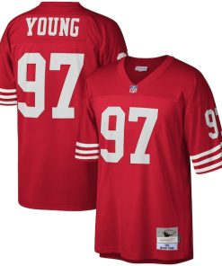 Alternative view of Bryant Young San Francisco 49ers Legacy Replica Jersey - Scarlet/White