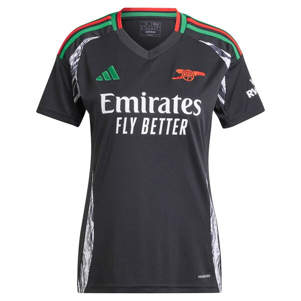 Bukayo Saka Arsenal adidas Women's 2024/25 Away Replica Player Jersey - Black - Image 3