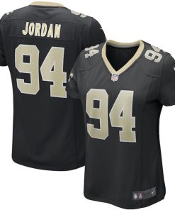 Alternative view of Cameron Jordan New Orleans Saints Nike Women's Game Jersey - Black/White