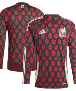 Mexico National Team adidas 2024 Home Replica Long Sleeve Jersey - Burgundy