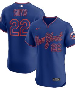 Alternative view of Juan Soto New York Mets Nike Alternate 2 Elite Jersey - Royal/White