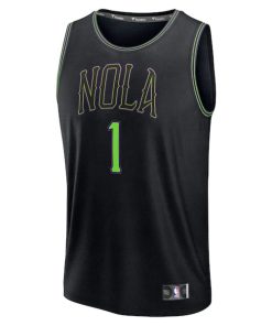 Alternative view of Zion Williamson New Orleans Pelicans  2025/26 City Edition Fast Break Jersey - Black