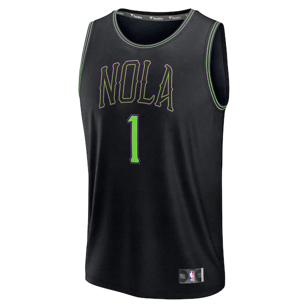 Zion Williamson New Orleans Pelicans 2025/26 City Edition Fast Break Jersey - Black - Image 2