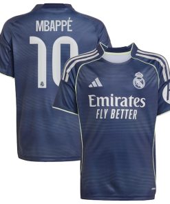 Kylian Mbapp¨¦ Los Merengues adidas Youth 2025/26 Away Replica Player Jersey - Blue/White
