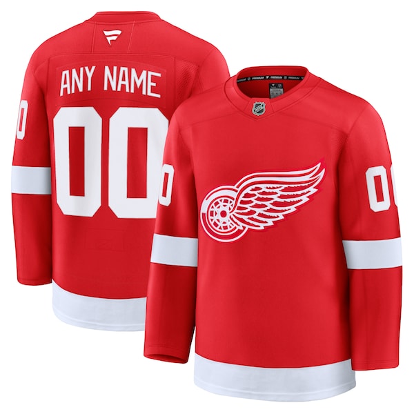 Detroit Red Wings Home Premium Custom Jersey - Red/White - Image 4