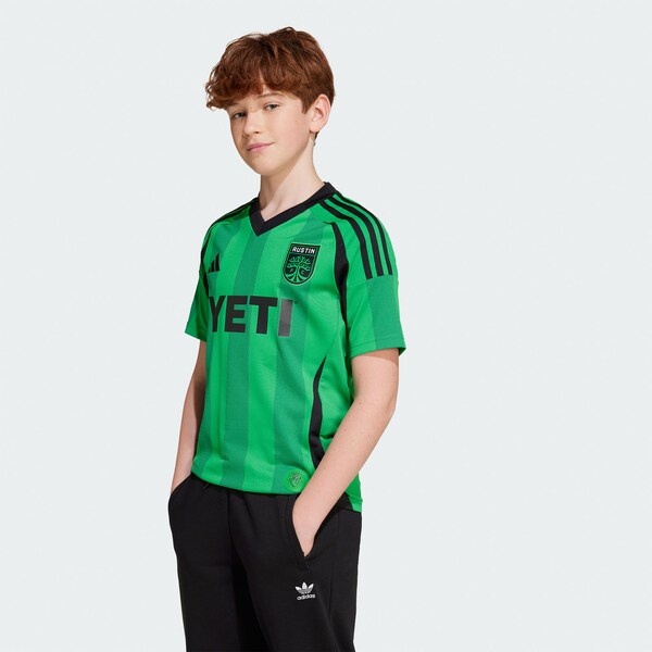 Austin FC adidas Youth 2025 The Heartbeat Kit Replica Jersey - Green - Image 8