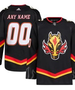 Calgary Flames adidas  Alternate  Primegreen Authentic Custom Jersey - Black