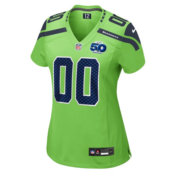 Seattle Seahawks Nike Women's 50th Season Alternate Custom Game Jersey - Neon Green/Royal/College Navy - Image 4