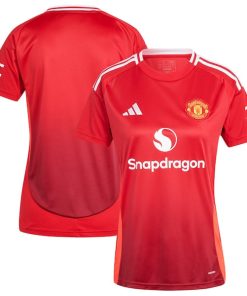 Manchester United adidas Women's 2024/25 Home Replica Jersey - Red