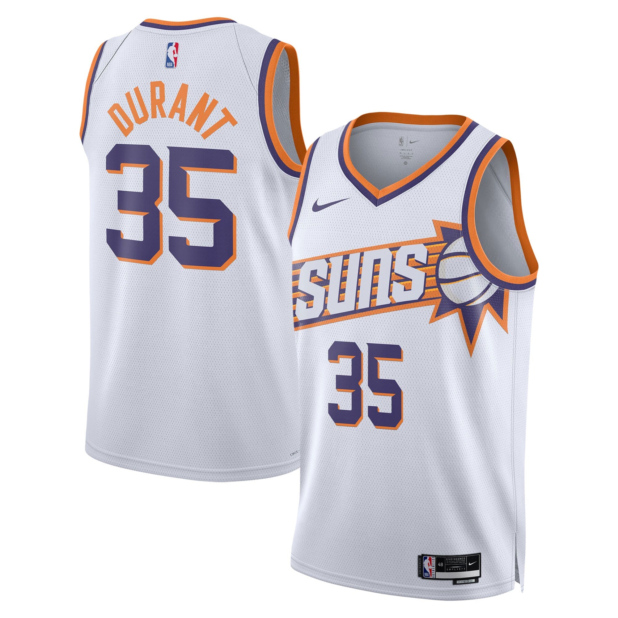 Kevin Durant Phoenix Suns Nike Unisex Swingman Jersey - Icon Edition - Purple/White - Image 6
