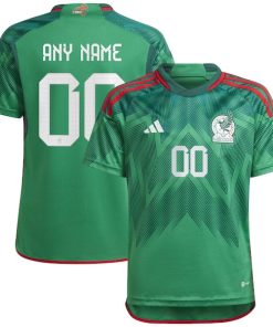 Mexico National Team adidas Youth 2022/23 Home Custom Replica Jersey - Green
