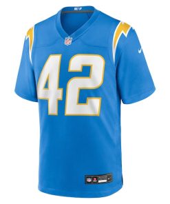 Alternative view of Tucker Fisk Los Angeles Chargers Nike Team Game Jersey -  Powder Blue