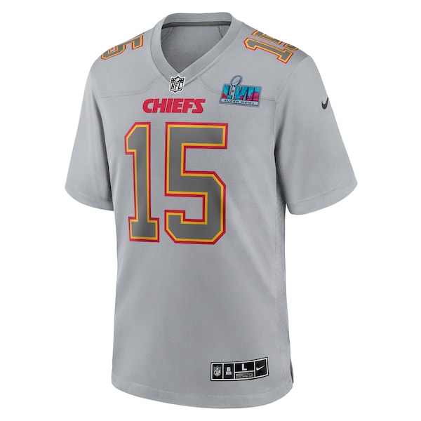 Patrick Mahomes Kansas City Chiefs Nike Super Bowl LVII Patch Atmosphere Fashion Game Jersey - Gray - Image 3