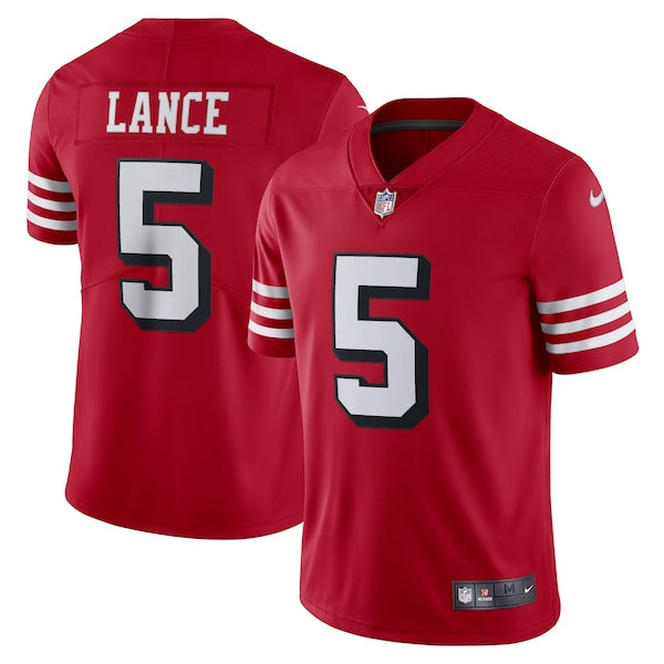 Trey Lance San Francisco 49ers Nike Alternate Vapor Limited Jersey - Scarlet/Scarlet/White - Image 2