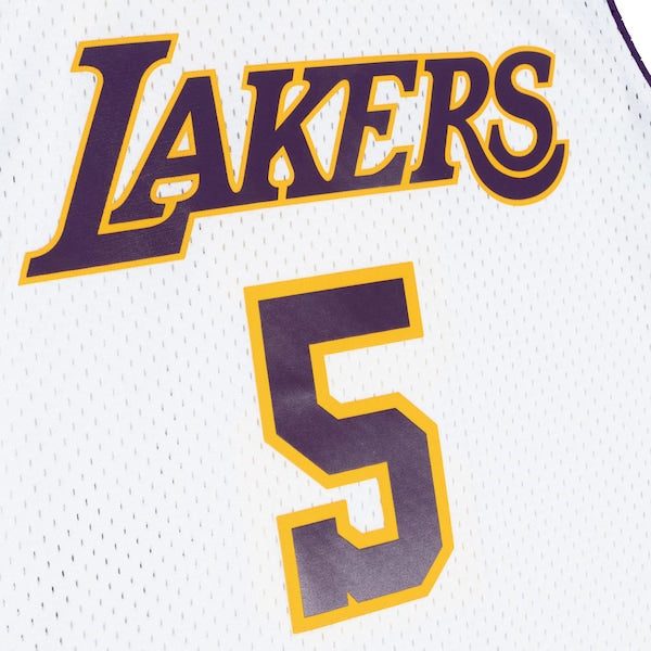 Robert Horry Los Angeles Lakers 2001/02 Hardwood Classics Swingman Jersey - White - Image 4