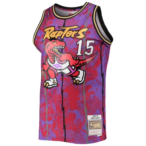 Vince Carter Toronto Raptors Hardwood Classics 1998/99 Lunar New Year Swingman Jersey - Purple - Image 3