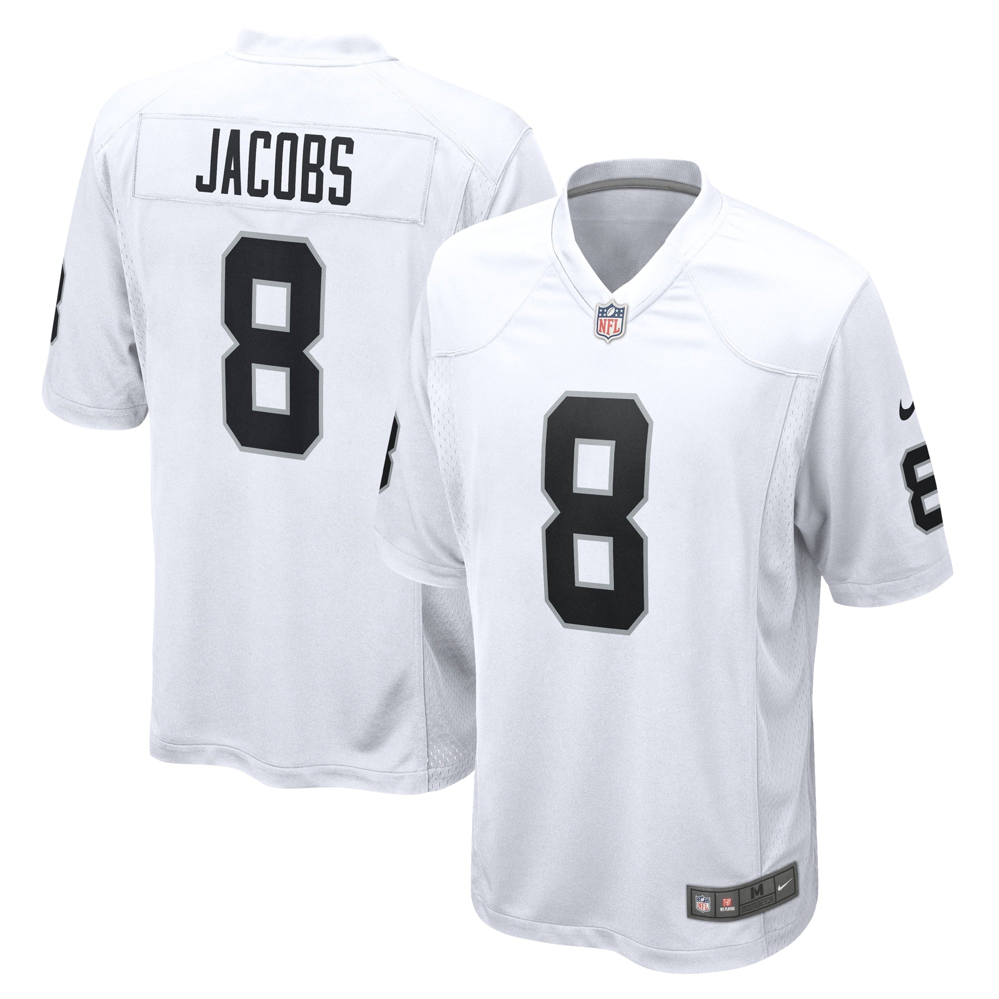 Josh Jacobs Las Vegas Raiders Nike Game Player Jersey - Black/White - Image 5