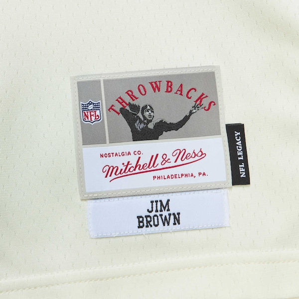 Jim Brown Cleveland Browns Chainstitch Legacy Jersey - Cream - Image 5