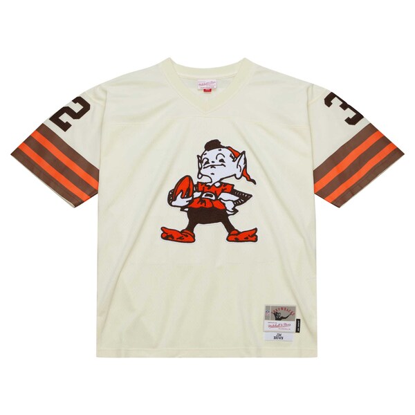 Jim Brown Cleveland Browns Chainstitch Legacy Jersey - Cream - Image 2